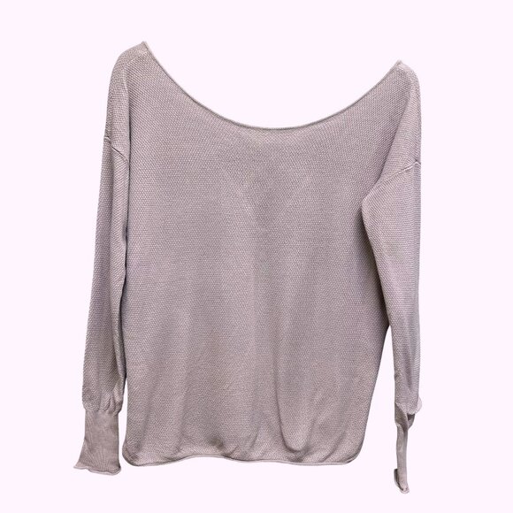 Garage Mauve Long Sleeve Thin Waffle Knit Casual Oversize Top Size XS - Picture 1 of 8